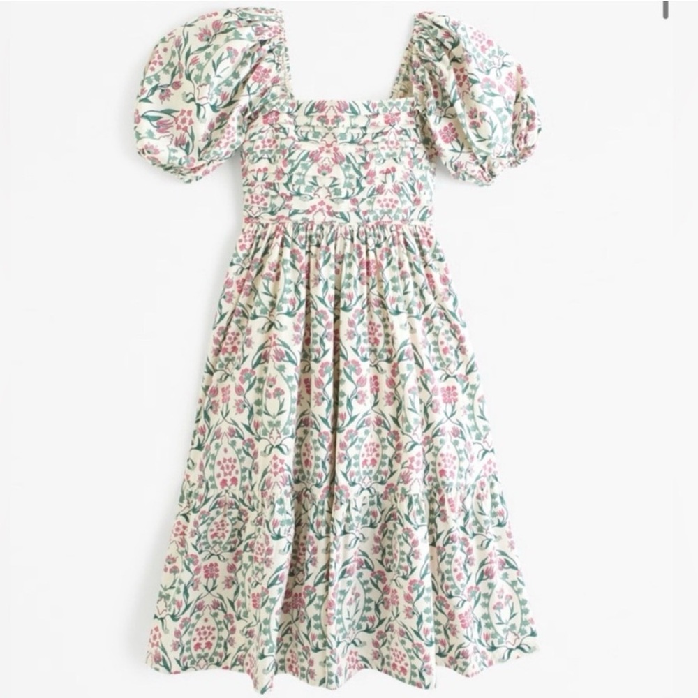 Abercrombie Emerson Poplin Floral Puff Sleeve Dress XLT